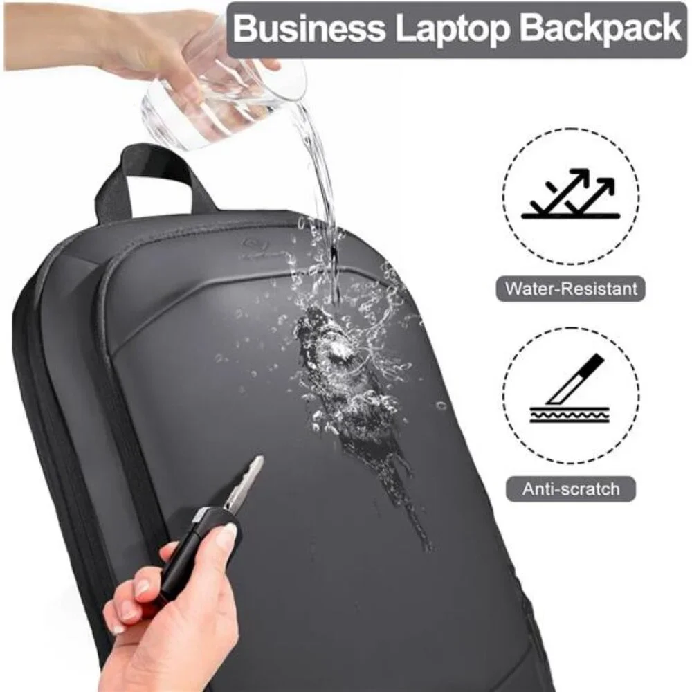 hk Business Backpack for Men 17 Inch Dark Grey - Picture 5 of 7
